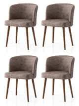 Set 4 scaune Zen - 4236 V4, Nuc - Mink, 57x57x81 cm