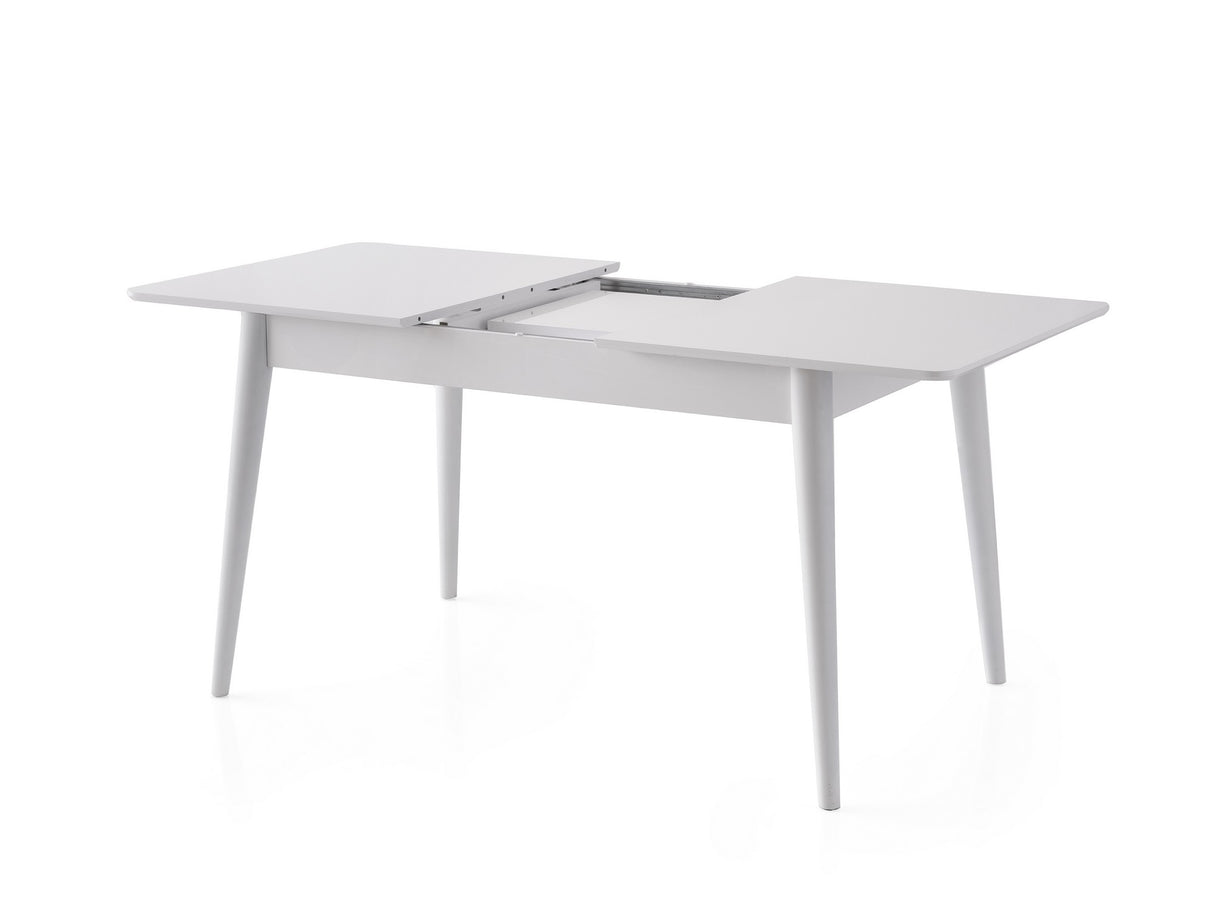 Masă dining extensibilă Lotus - 1124, Alb, 130x80x75 cm