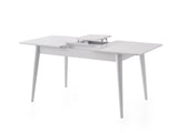 Masă dining extensibilă Lotus - 1124, Alb, 130x80x75 cm