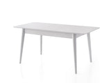 Masă dining extensibilă Lotus - 1124, Alb, 130x80x75 cm