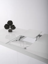 Masă dining extensibilă Lotus - 1124, Alb, 130x80x75 cm