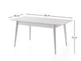 Masă dining extensibilă Lotus - 1124, Alb, 130x80x75 cm