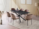 Masă dining Nox - 3002, Black marble, 180x90x79 cm