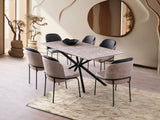 Masă dining Nox - 3003, Grey stone, 180x90x79 cm