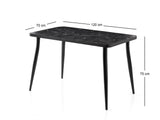 Masă dining Oslo - 3071, Black marble, 120x70x75 cm