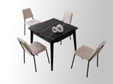 Masă dining extensibilă Totem - 3041, Black marble, 80x80x75 cm