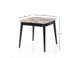 Masă dining extensibilă Totem - 3042, Alb - Marble, 80x80x75 cm