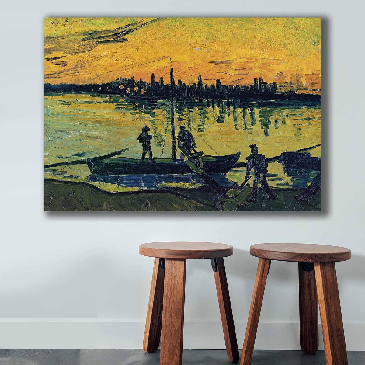 Tablou Canvas Pescari, Multicolor, 100 x 70 cm, SKU 978VNC1222