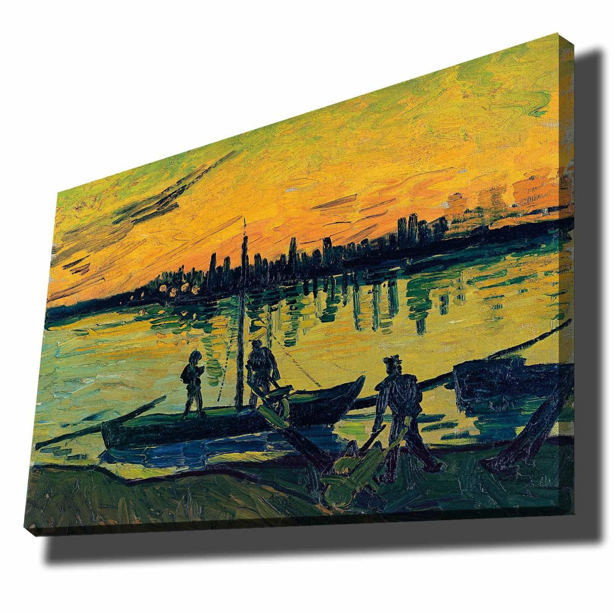 Tablou Canvas Pescari, Multicolor, 100 x 70 cm