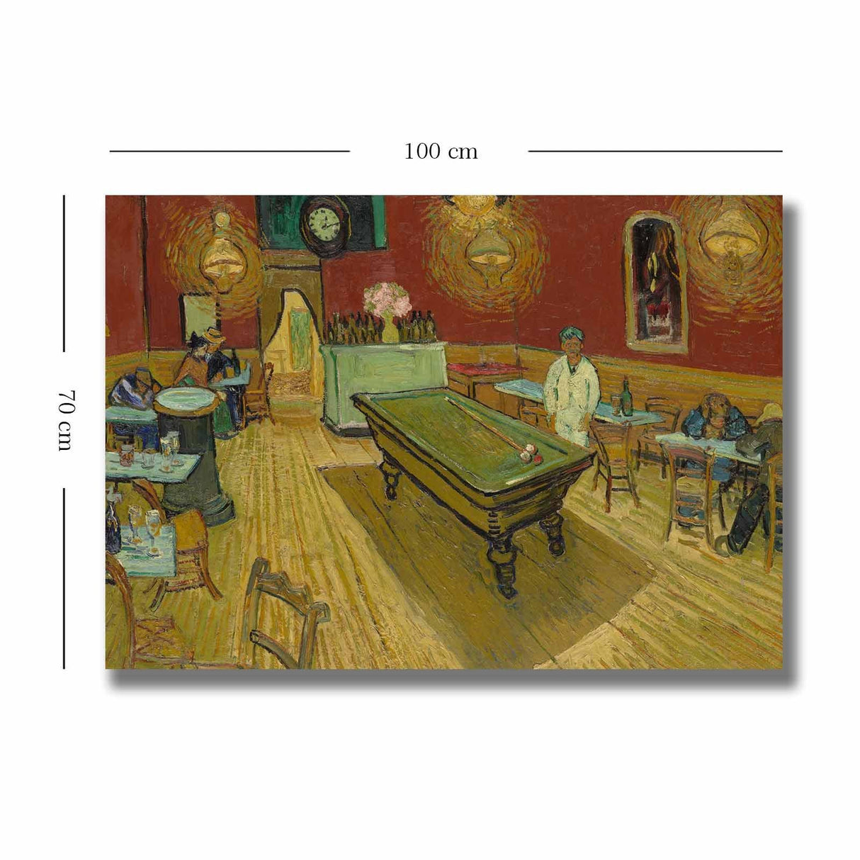 Tablou Canvas Bar Biliard, Multicolor, 100 x 70 cm
