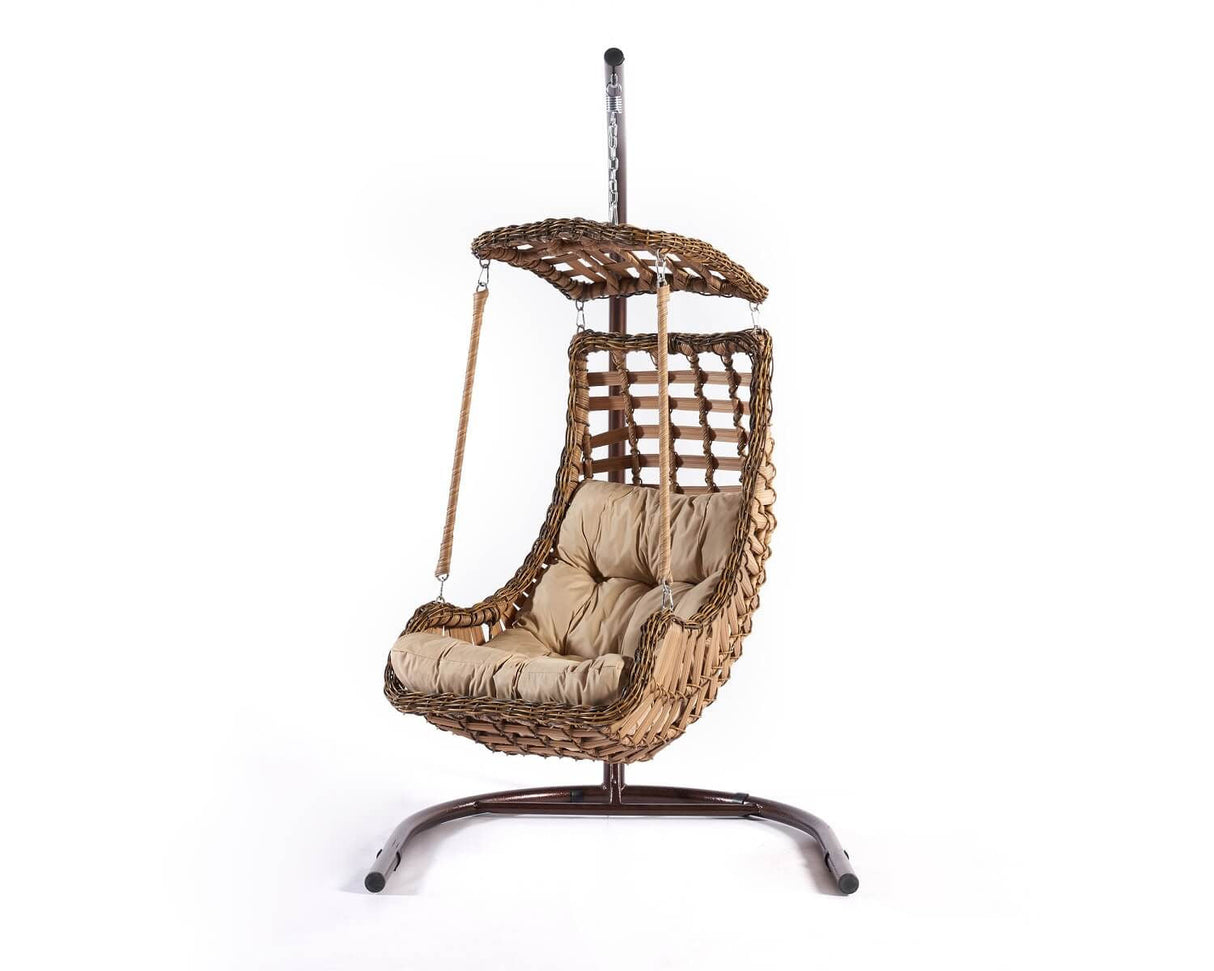Balansoar de grădină Alacati Orgu, Diverse culori, 120x106x214 cm - Maro | SKU: 991DVN1201 | Balansoar de grădină Alacati Orgu, 120x106x214 cm, varianta Maro, produs pentru amenajarea locuinței, disponibil online în România la CasaMob