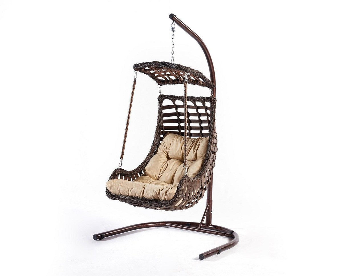 Balansoar de grădină Alacati Orgu, Diverse culori, 120x106x214 cm - Maro închis | SKU: 991DVN1206 | Balansoar de grădină Alacati Orgu, 120x106x214 cm, varianta Maro închis, produs pentru amenajarea locuinței, disponibil online în România la CasaMob