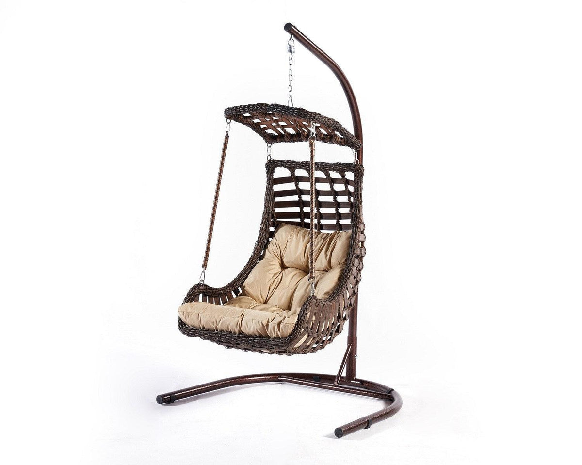 Maro închis | SKU: 991DVN1206 | Balansoar de grădină Alacati Orgu, 120x106x214 cm, varianta Maro închis, produs pentru amenajarea locuinței, disponibil online în România la CasaMob