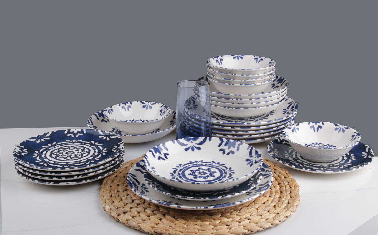 Serviciu de masă 24 bucăți T PRS 609, Multicolor, 25x25x2 cm