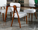 Set 2 scaune Tia v2, Nuc - Crem, 47x45x92 cm