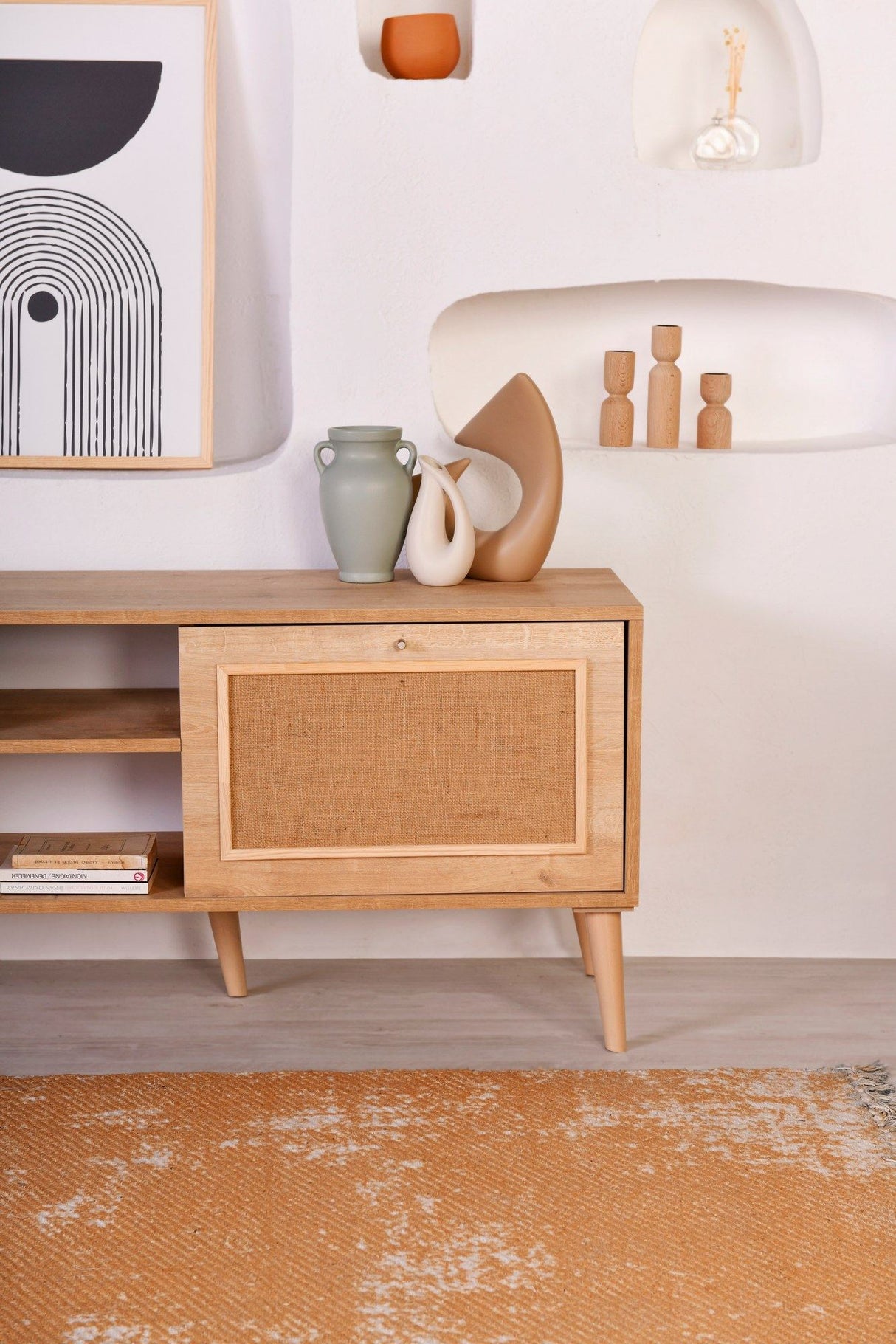 Comodă TV Jüt 180, Stejar, 180x40x15 cm