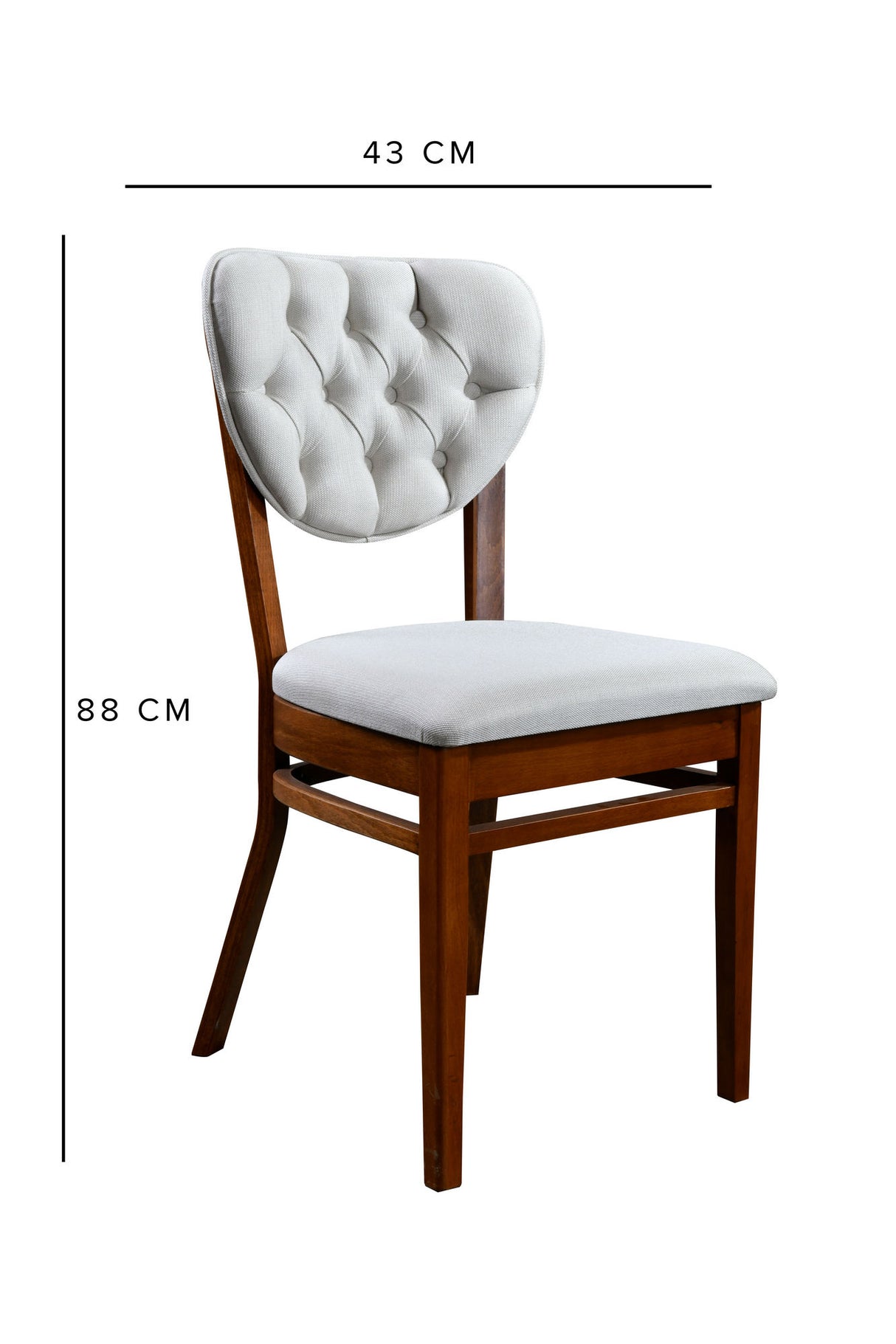 Masă cu scaune 5 bucăți Oscar Wooden, Nuc - Crem, 47x45x92 cm