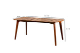 Masă cu scaune 5 bucăți Tia Wooden, Nuc - Crem, 47x45x92 cm