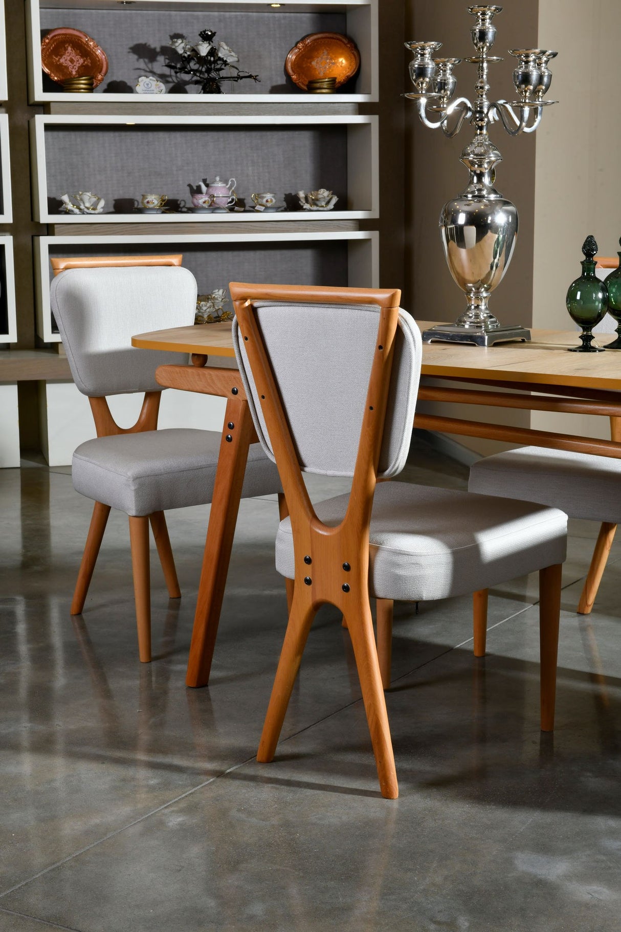 Set 2 scaune Palace v2, Stejar - Crem, 47x45x92 cm
