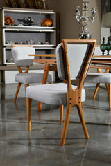 Set 2 scaune Palace v2, Stejar - Crem, 47x45x92 cm
