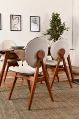 Set 2 scaune Touch v2, Diverse culori, 54x55x93 cm - Nuc - Crem | SKU: 998VOW1113 | Set 2 scaune Touch v2, 54x55x93 cm, varianta Nuc - Crem, produs pentru amenajarea locuinței, disponibil online în România la CasaMob