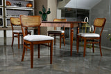 Set 2 scaune Morocco v2, Nuc - Crem, 44x44x88 cm