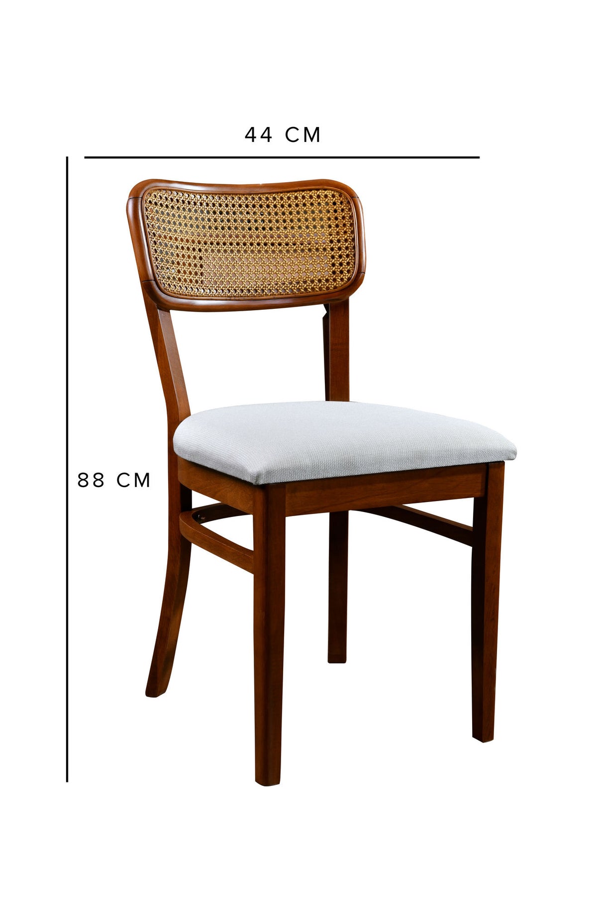 Set 2 scaune Morocco v2, Nuc - Crem, 44x44x88 cm
