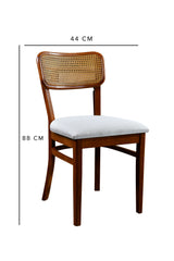Set 2 scaune Morocco v2, Nuc - Crem, 44x44x88 cm