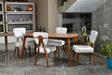 Set 2 scaune Tia v2, Nuc - Crem, 47x45x92 cm