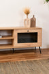 Comodă TV Calvin 180 Glass, Stejar - Negru, 180x40x15 cm, SKU 998VOW1141, imagine 3