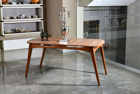 Masă dining Touch - Wooden, Nuc, 160x80x75 cm