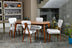 Masă cu scaune 5 bucăți Tia Wooden, Nuc - Crem, 47x45x92 cm, SKU 998VOW2147, imagine 1