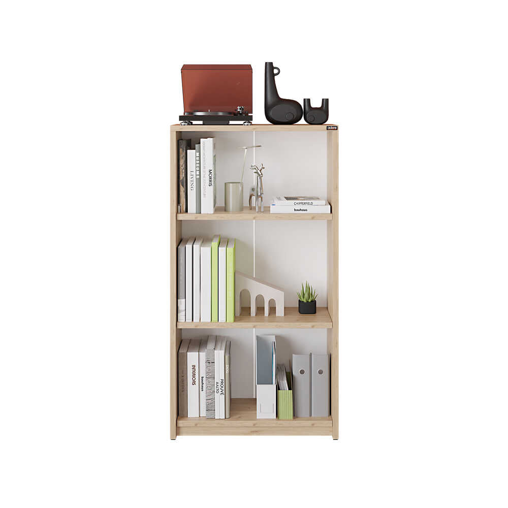 Biblioteca KTP-130-BB-1 Home Collection® Nino, 3 rafturi, Alb - Stejar, 58x106x23 cm - Stejar | SKU: KTP-130-FF-1