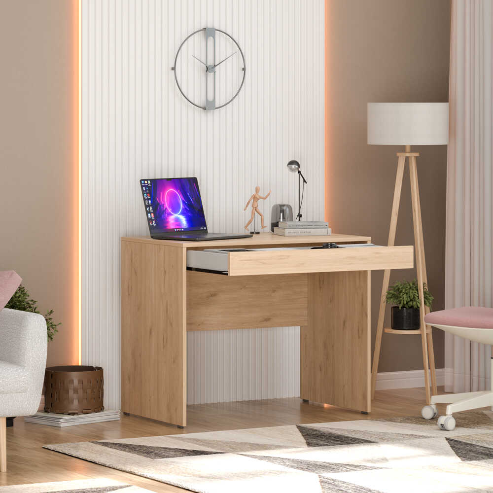 Birou CMS-301-DD-1 Home Collection®, cu sertar, 90x75x55 cm - Stejar | SKU: CMS-301-FF-1