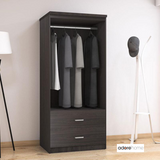Dulap Olympus Cu 2 Usi Si Sertare, Natural - Negru,  81x57x183 cm - Negru