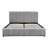 Pat cu spatiu de depozitare Snuggle, Bej - Gri, 160x200 cm - Gri