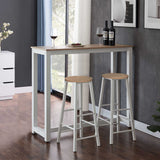 Set de sufragerie, bar Marle, Alb - Negru, 120x40x100 cm - Alb
