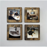 Accesoriu decorativ de perete din molid A066, Nuc, 14x14 cm