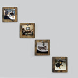 Accesoriu decorativ de perete din molid A066, Nuc, 14x14 cm