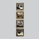 Accesoriu decorativ de perete din molid A066, Nuc, 14x14 cm