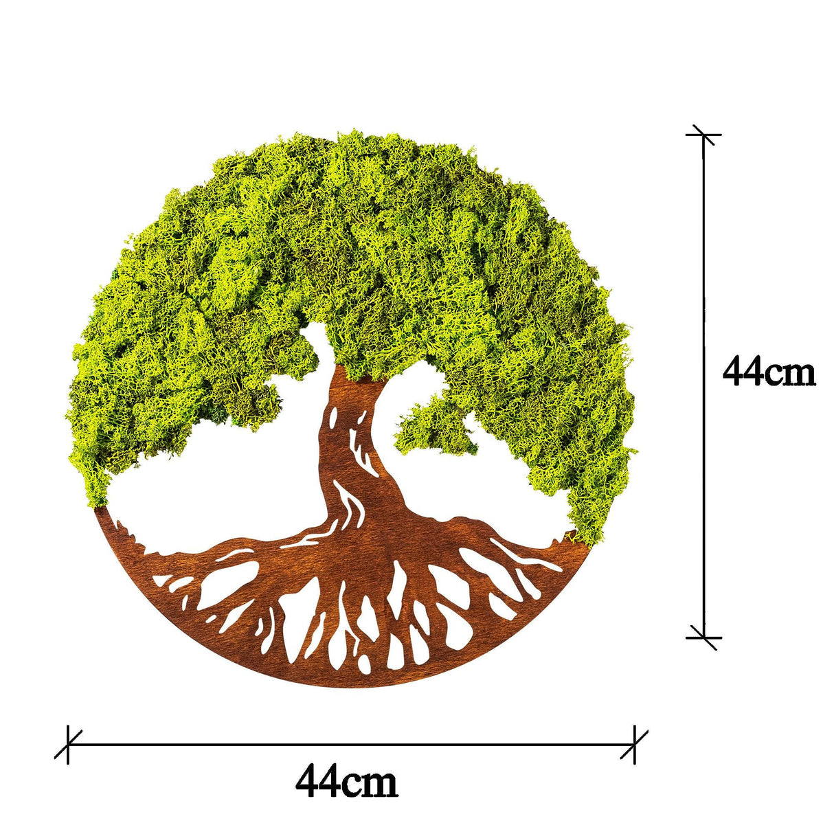 Accesoriu decorativ de perete Tree Of Life 3, Verde, 44x44 cm