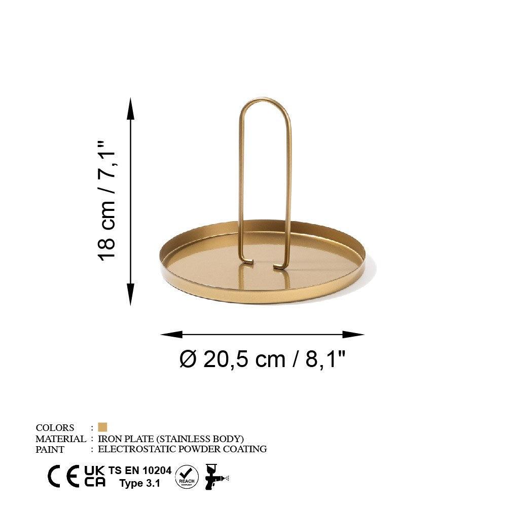 Accesoriu metalic decorativ Decorative Metal Accessory Rustic 5, Aur, 21x18 cm