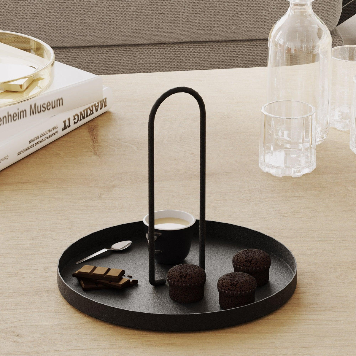 Accesoriu metalic decorativ Simi, Negru, 20.5x18 cm