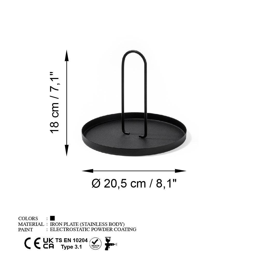 Accesoriu metalic decorativ Simi, Negru, 21x18 cm