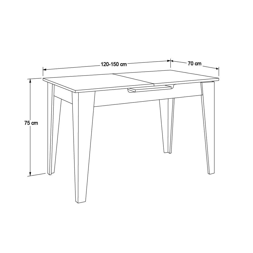 Masă de sufragerie MMS-706-FF-1 Home Collection®, Design Modern, Extensibilă, 120–150 cm, 120x70x75 cm - Alb | SKU: MMS-706-FF-1, MMS-706-OO-1, MMS-706-DD-1