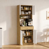 Dulap multifuncțional ADR-841-FB-2 Home Collection® Lungo, 4 uși și 1 sertar, Stejar-Alb, 72x195x45 cm