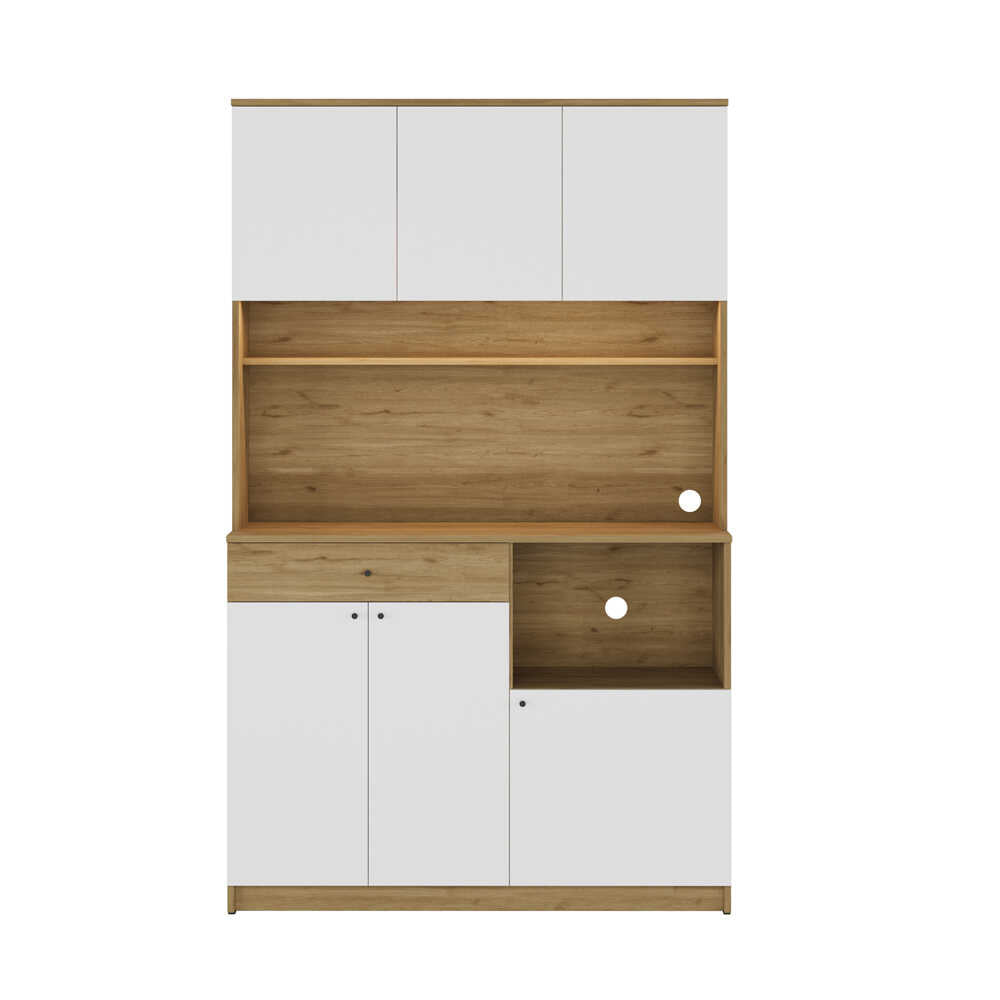 Dulap multifuncțional ADR-861-FB-2 Home Collection® Lungo, 6 uși și 1 sertar, Stejar-Alb, 120x195x45 cm