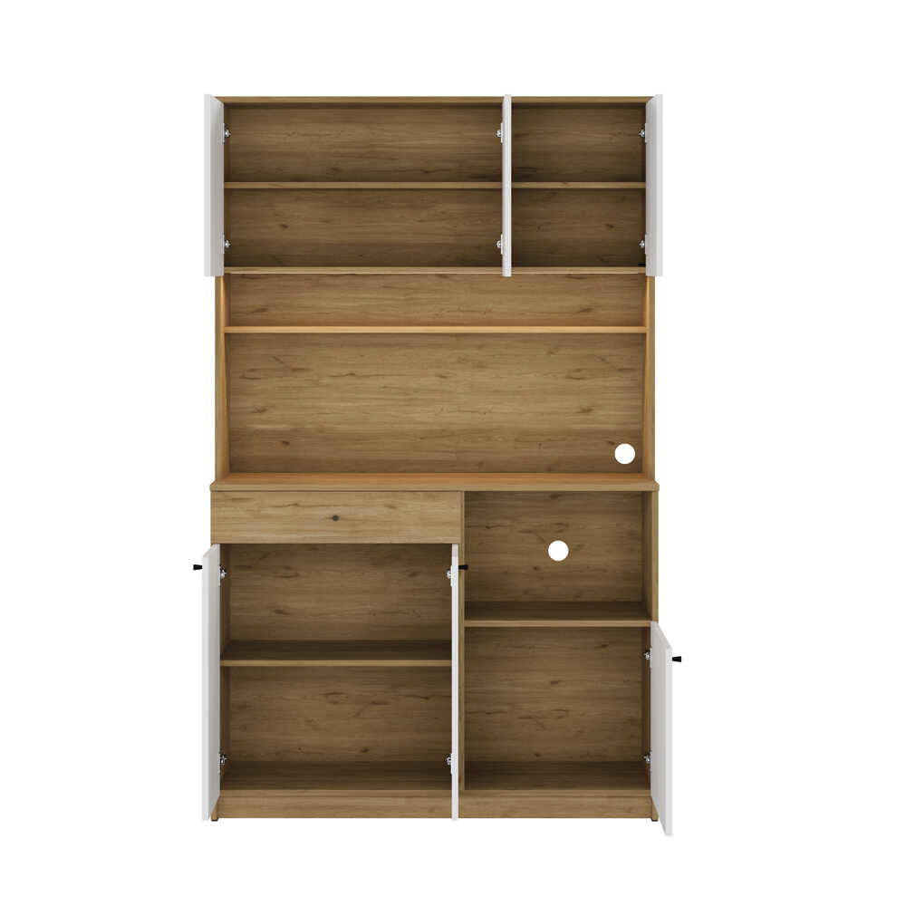 Dulap multifuncțional ADR-861-FB-2 Home Collection® Lungo, 6 uși și 1 sertar, Stejar-Alb, 120x195x45 cm