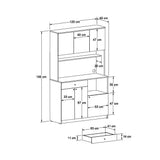 Dulap multifuncțional ADR-861-FB-2 Home Collection® Lungo, 6 uși și 1 sertar, Stejar-Alb, 120x195x45 cm