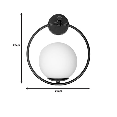Aplica Blento metal, negru, D20x20 cm